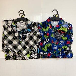 *Joe Boxer New 2-2pc Flannel Plaid Skater Punk Rock Theme XS Pajama Sets C36